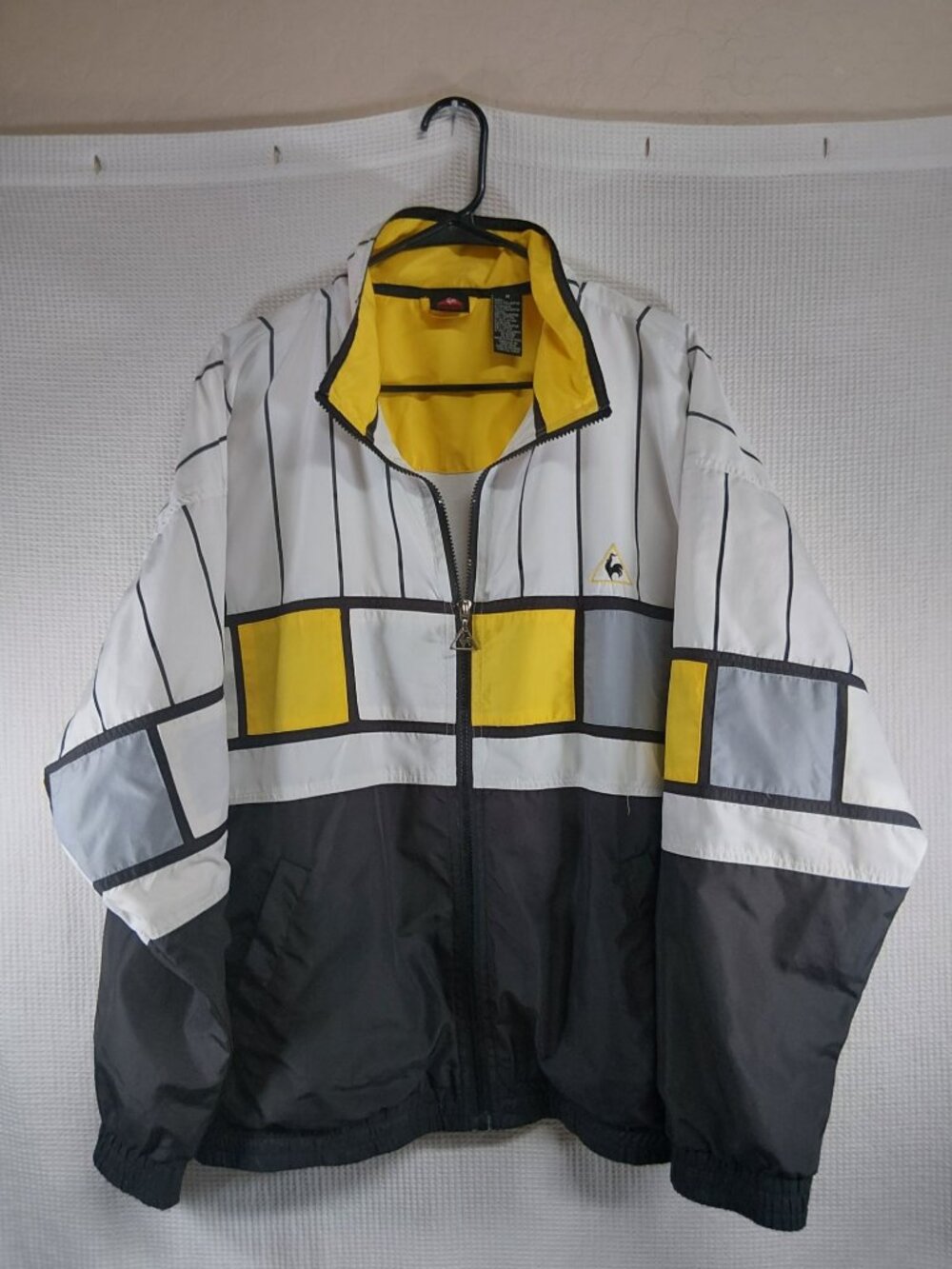 LE COQ SPORTIF - Vintage Men's Medium Geometric Color Blocking Jacket